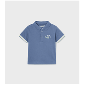 Mayoral Baby Boy Blue Animal Print Short Sleeved Polo